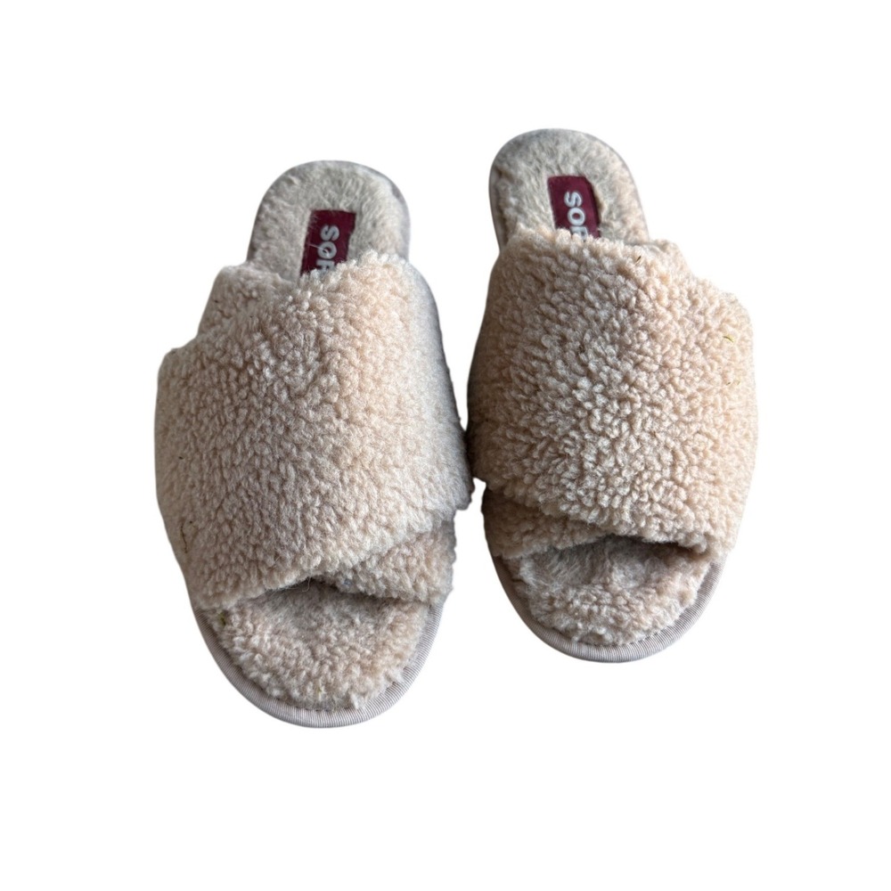 Sorel Go Coffee Run Slippers Womens‎ 9 Sea Salt Beige Faux Shearling Slides